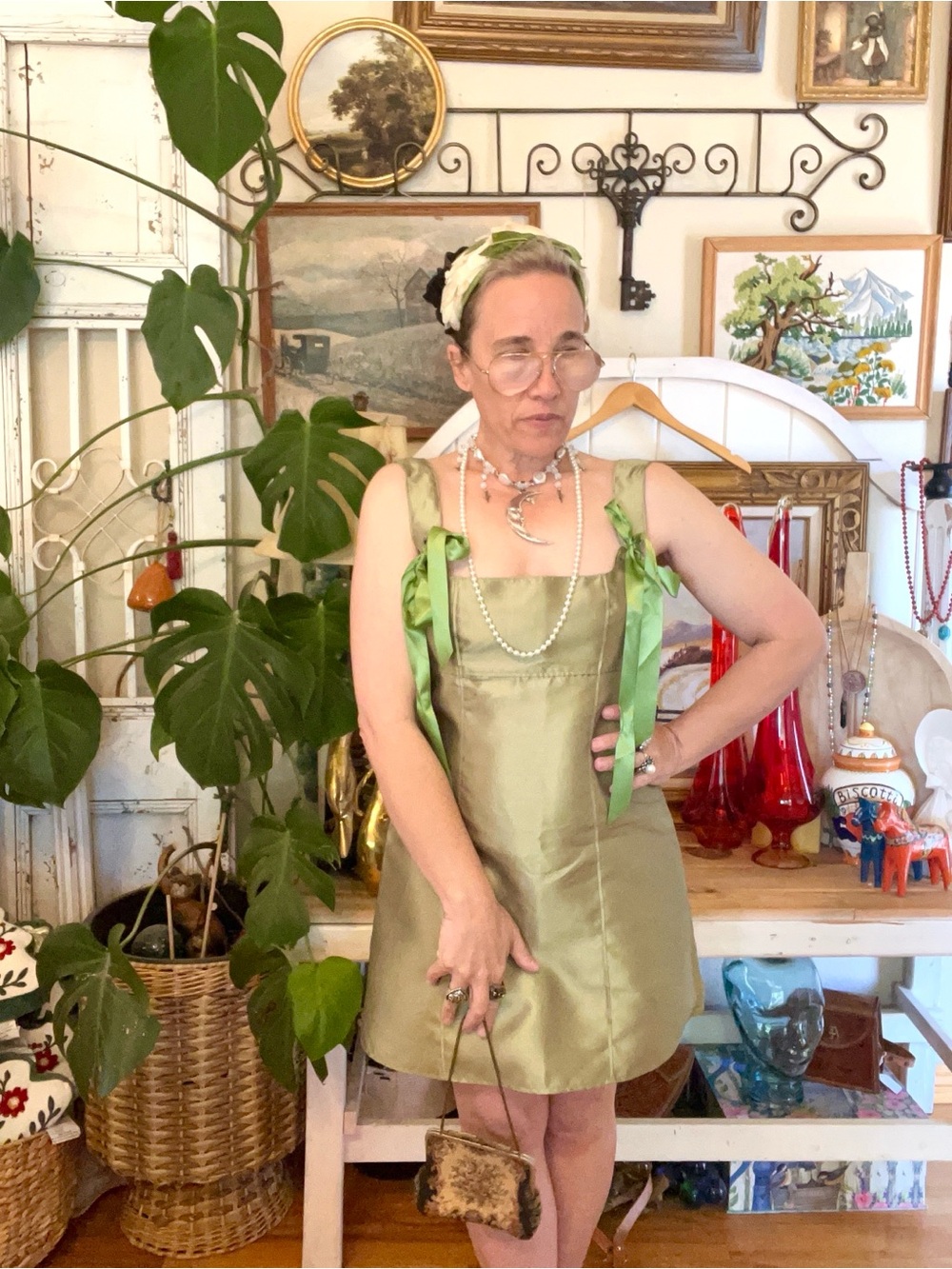 New! Dolls Kill PIXIE STARDUST MINI DRESS - SAGE GREEN REN Fair Diva